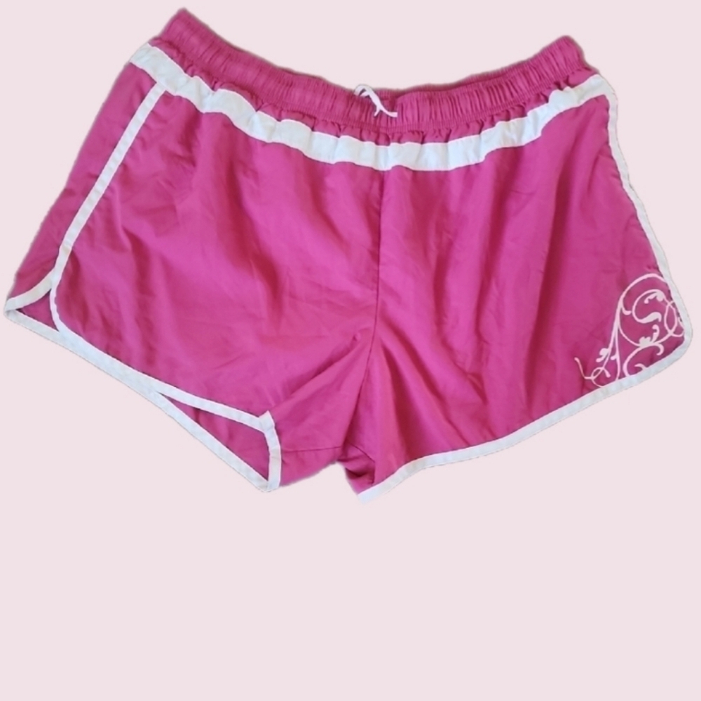 Athleta Pink and White Athletic Shorts Lightweight Running Wear